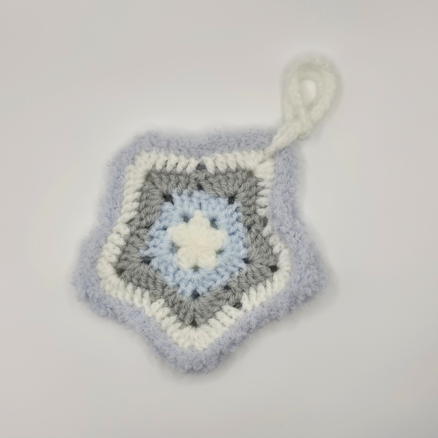 Fluffy Star Pouch | Blue, Grey & White