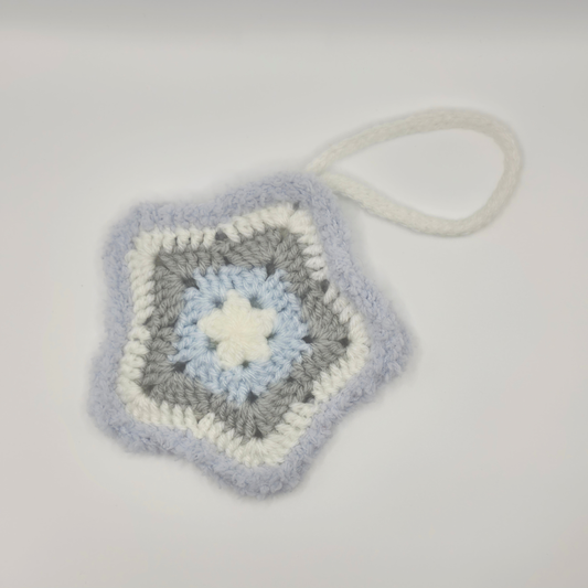 Fluffy Star Pouch | Blue, Grey & White