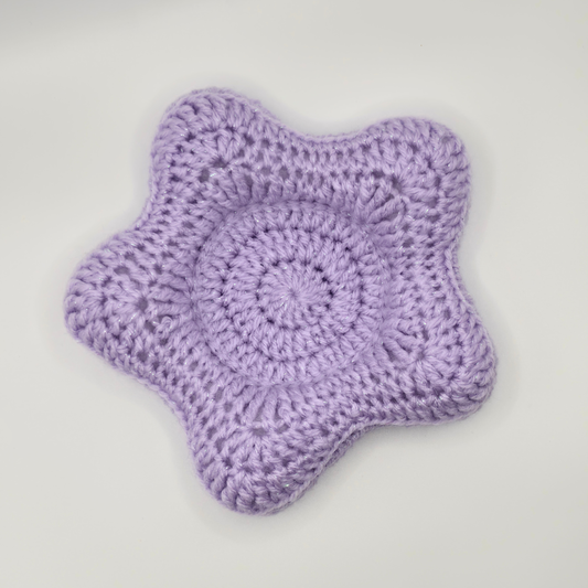 Puffy Plush Star Trinket Dish/Coaster | Sparkly Lilac