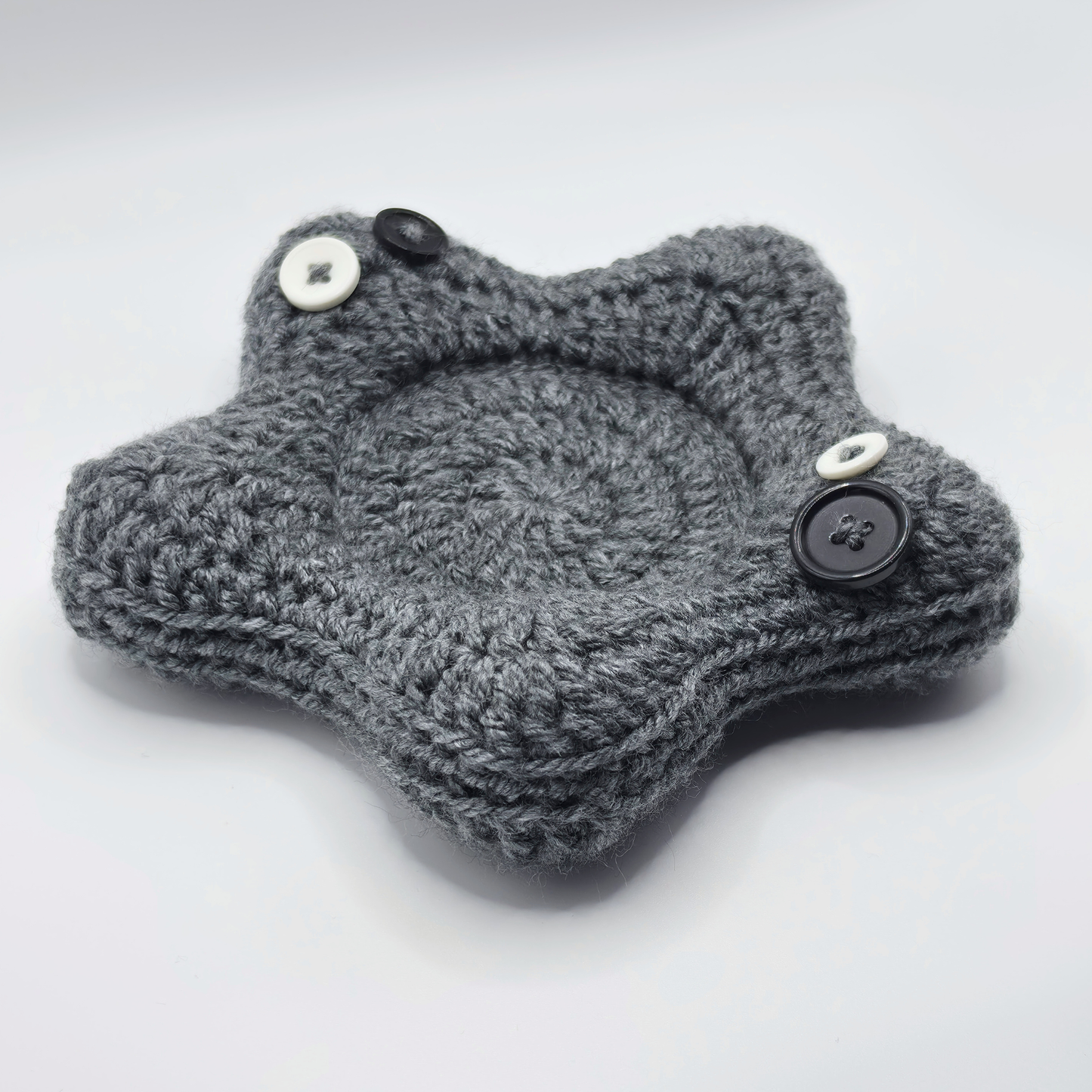 Puffy Plush Star Trinket Dish | Midnight Grey