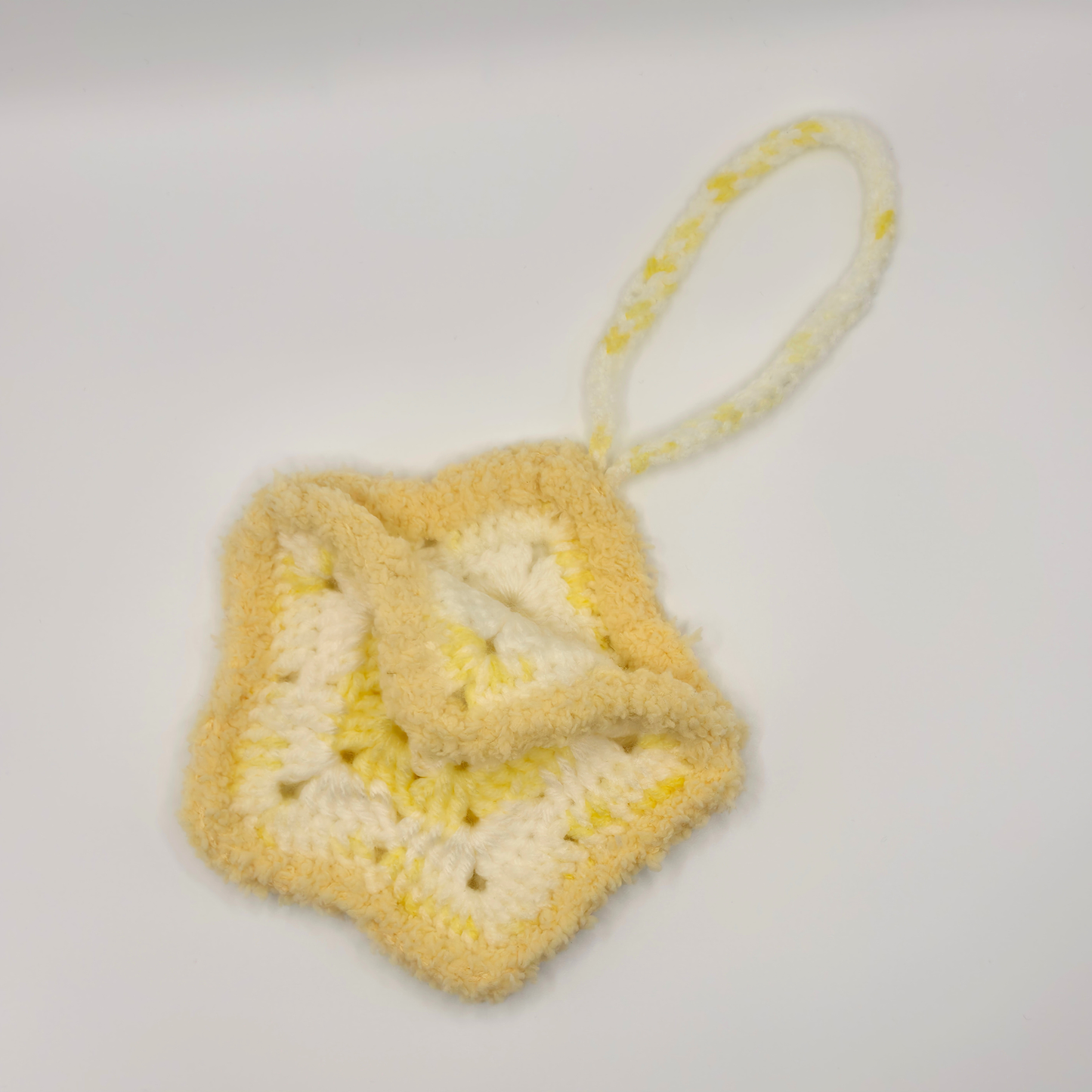 Fluffy Star Pouch | Yellow & White